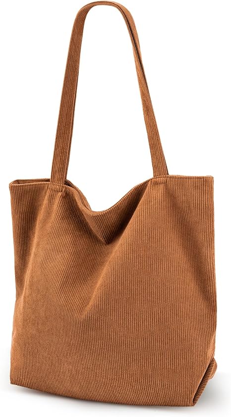 Brown corduroy handbag